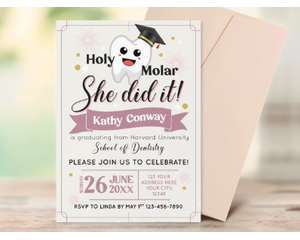 Editable Dental Graduation Invitation Template for Her